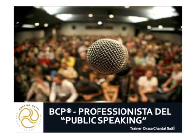B.C.P. Professionista del “PUBLIC SPEAKING”